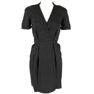 STELLA McCARTNEY Black Viscose Pleated V-Neck Dress